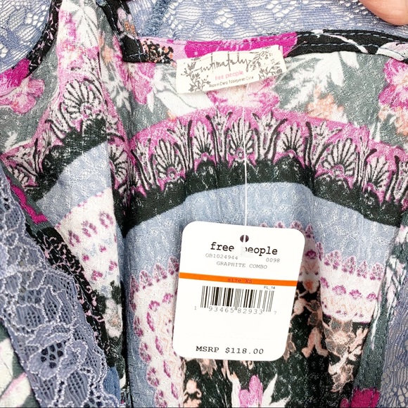 Free People Stevie Graphite Combo Maxi Dress XS - Picture 6 of 7